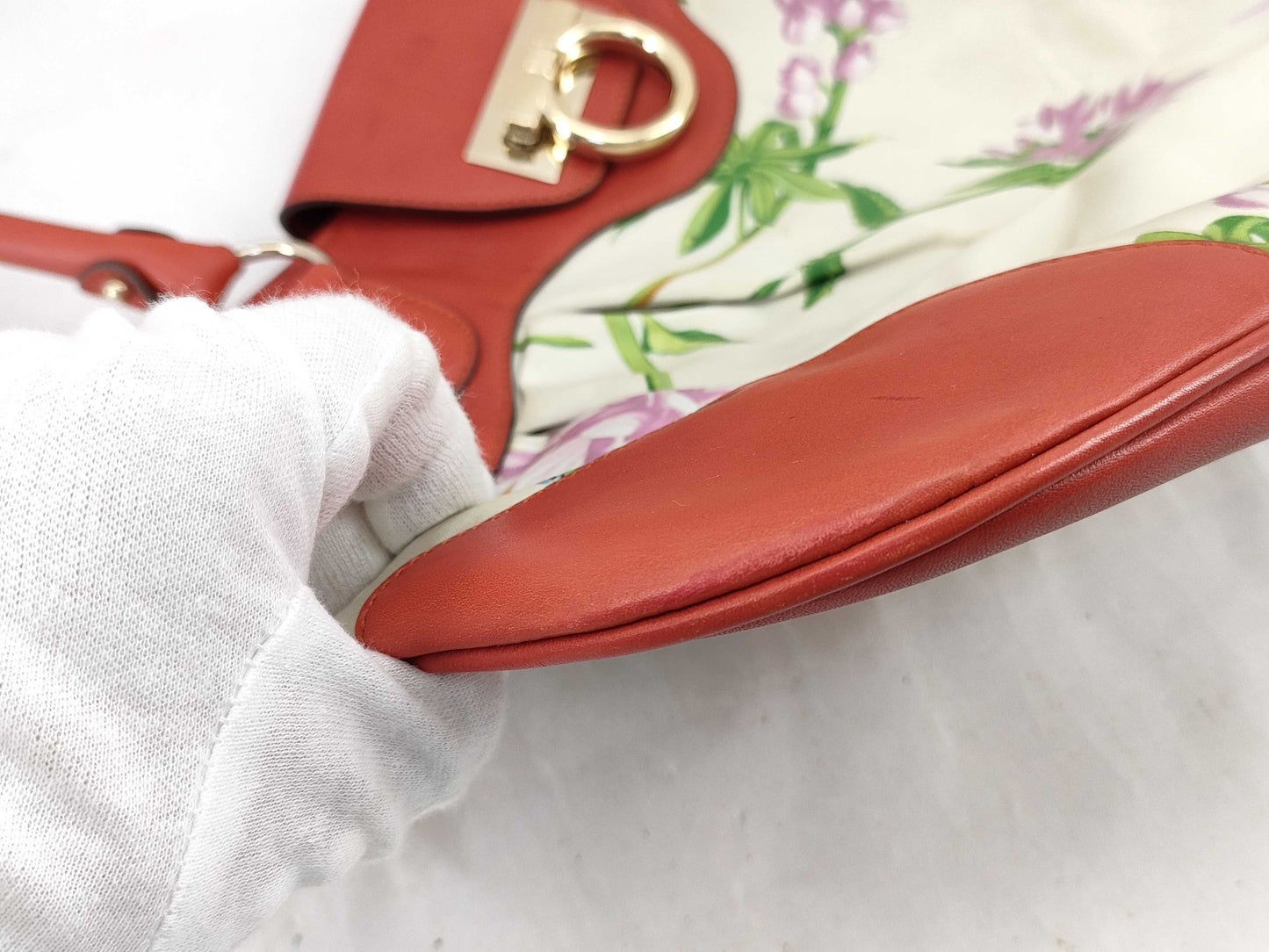 Salvatore Ferragamo Gancini Fish/Floral Design Handbag