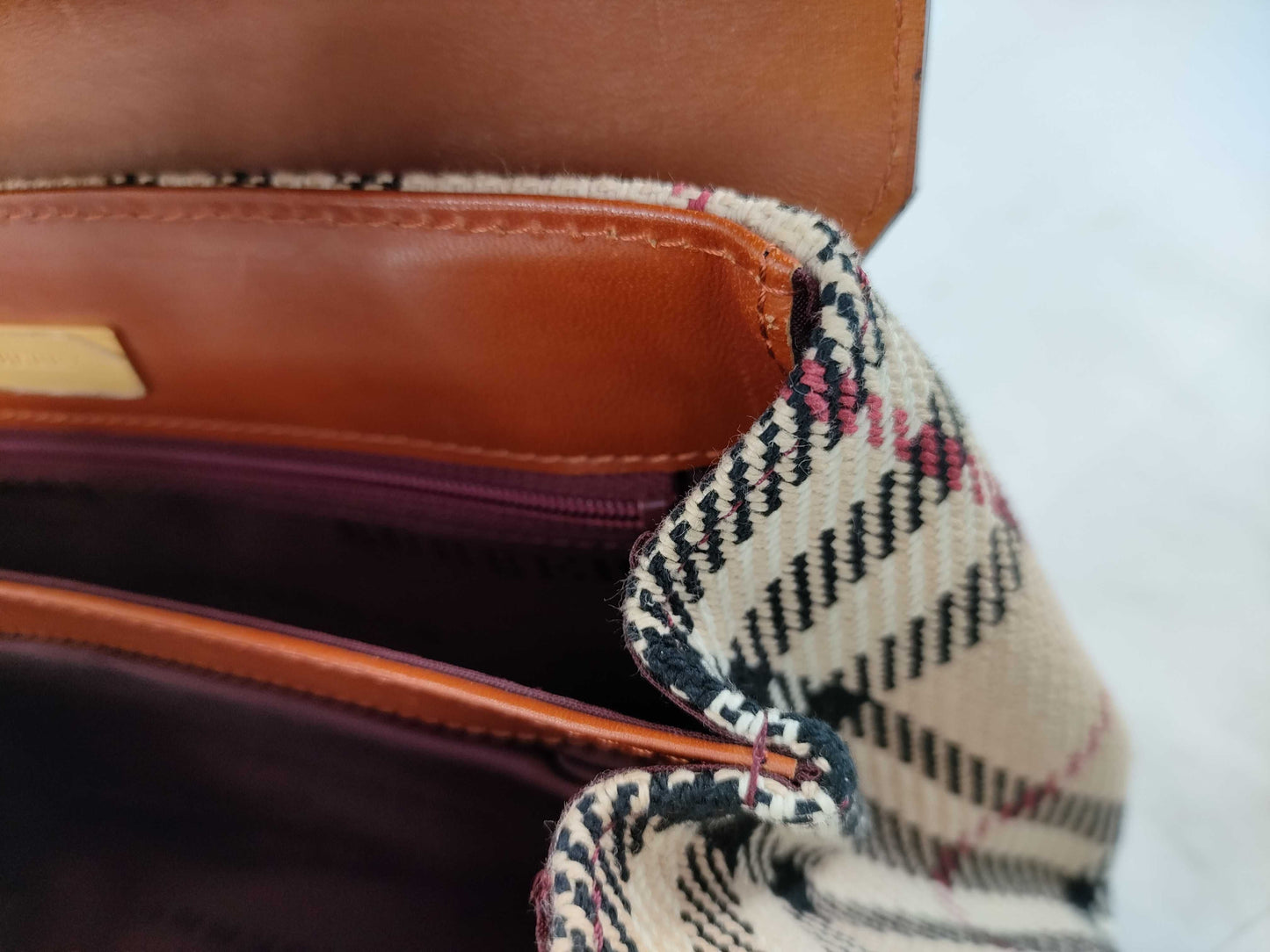 BURBERRY Canvas x Leather Tote Bag Handbag