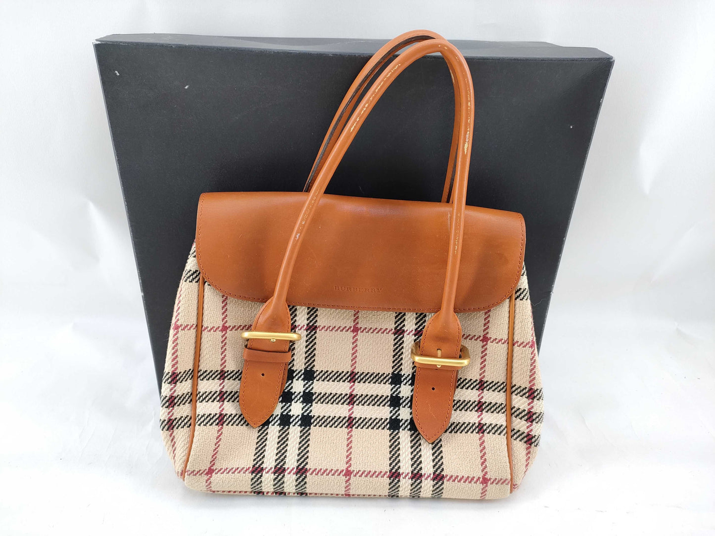 BURBERRY Canvas x Leather Tote Bag Handbag