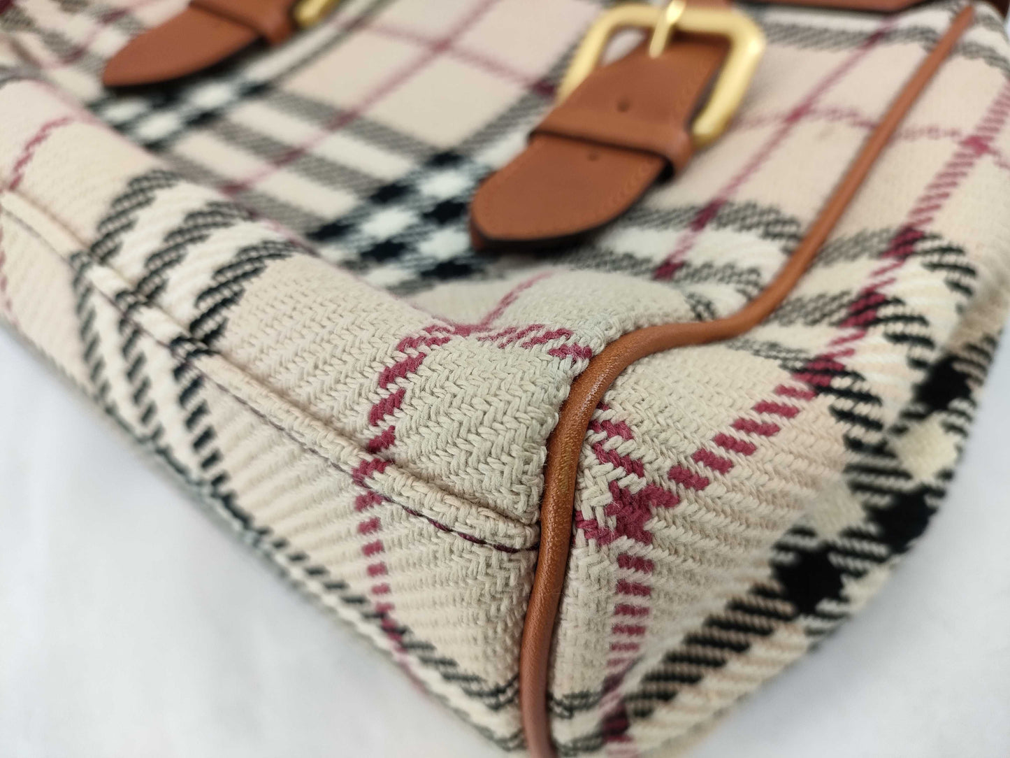 BURBERRY Canvas x Leather Tote Bag Handbag