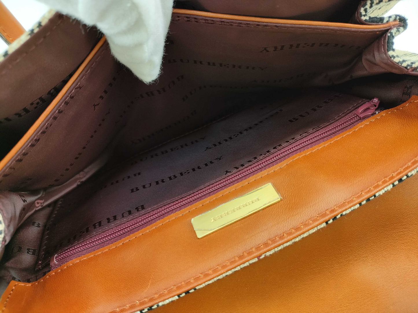 BURBERRY Canvas x Leather Tote Bag Handbag