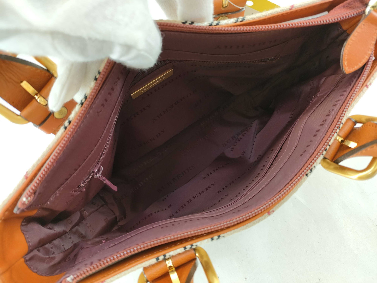 BURBERRY Canvas Tote Bag Handbag