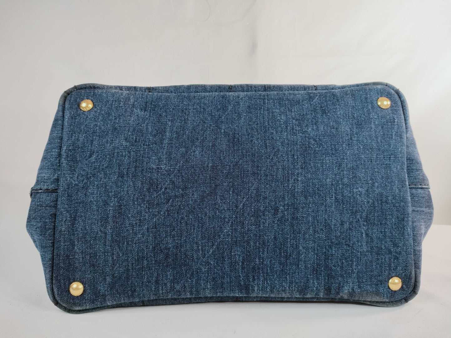 PRADA Canapa Denim 2-Way Handbag