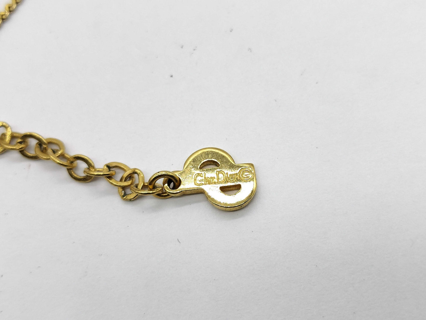 Dior logo rhinestone necklace