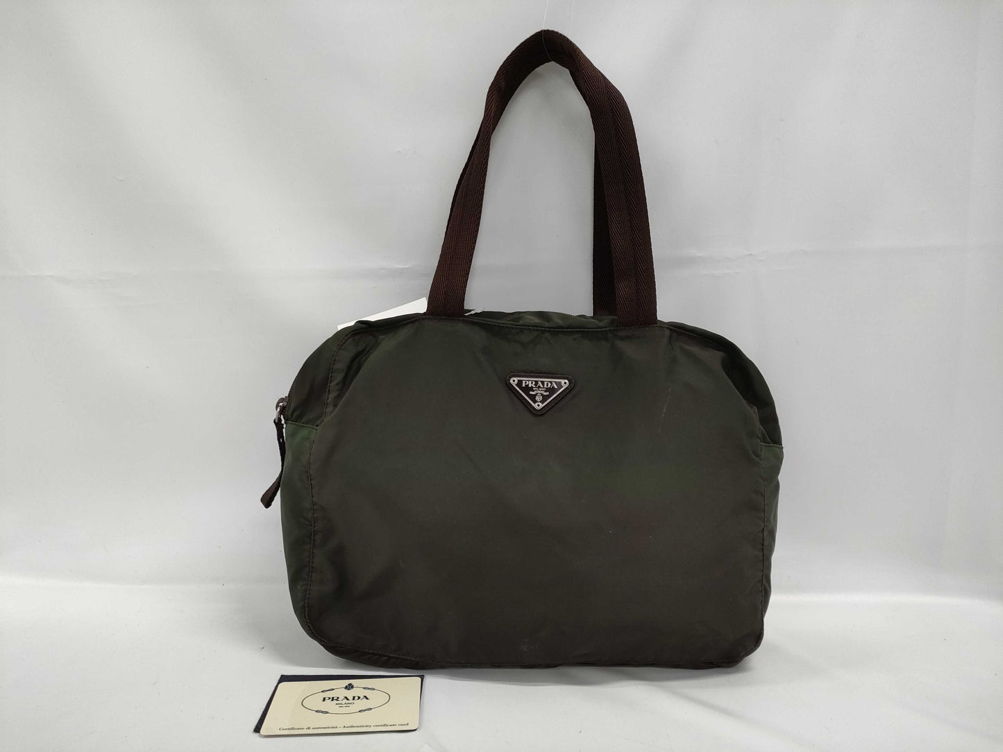 PRADA Nylon Tote Bag Khaki Tote Bag