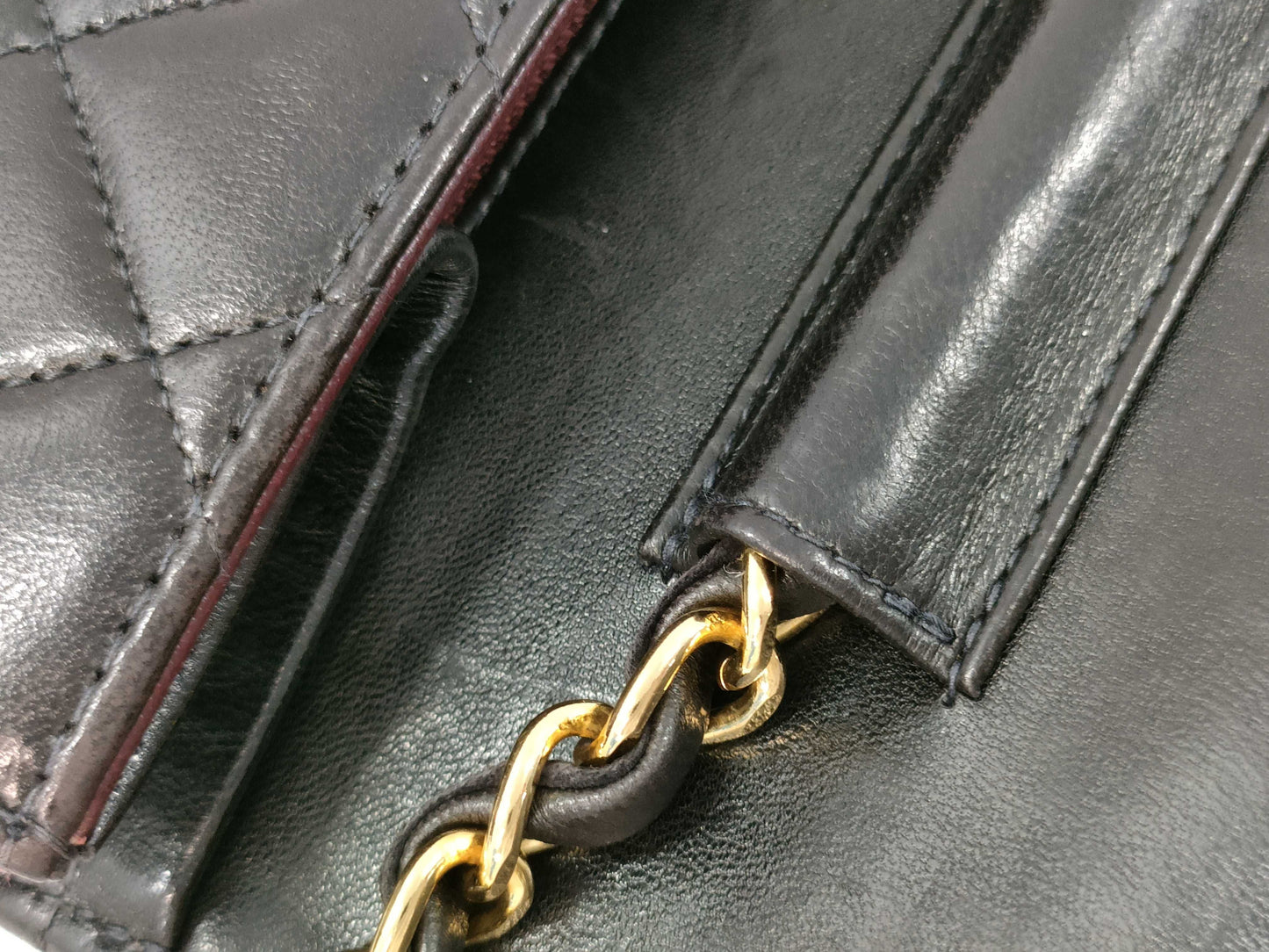 CHANEL Lambskin Matelasse Single Flap Shoulder Bag with Single Chain and Warranty