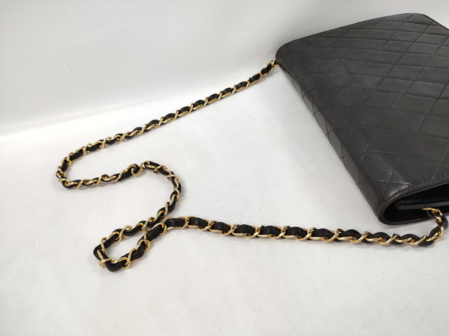 CHANEL Lambskin Matelasse Single Flap Shoulder Bag with Single Chain and Warranty