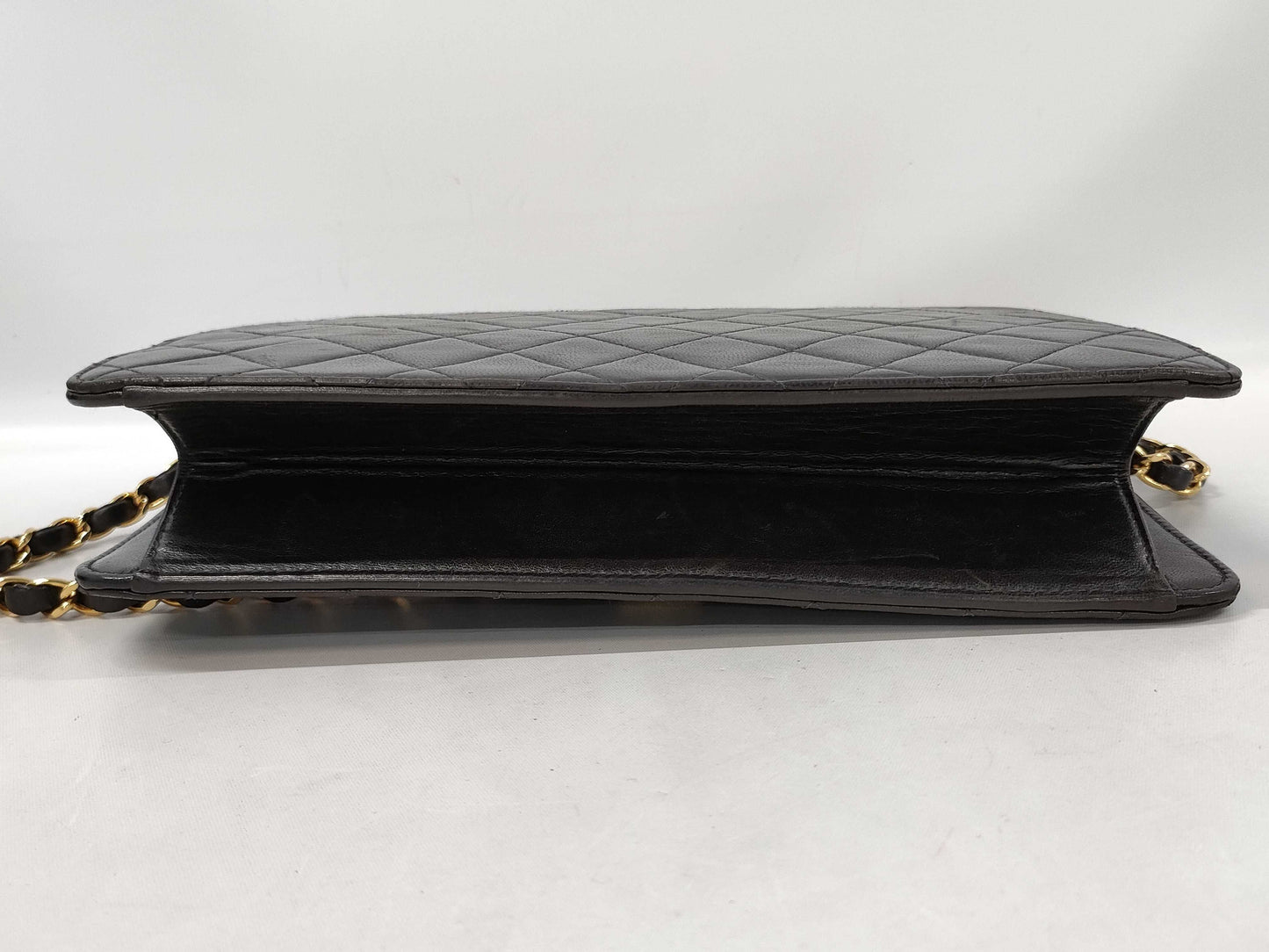 CHANEL Lambskin Matelasse Single Flap Shoulder Bag with Single Chain and Warranty