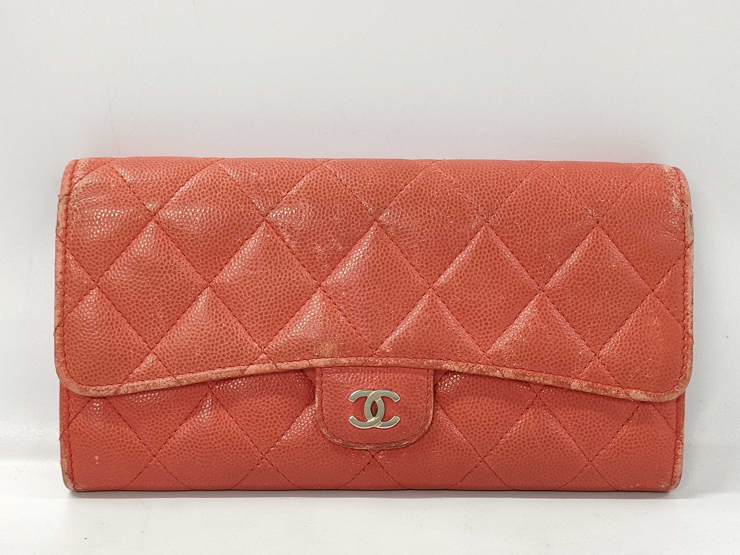 CHANEL Caviar Leather Matelasse Long Wallet, 22 Series