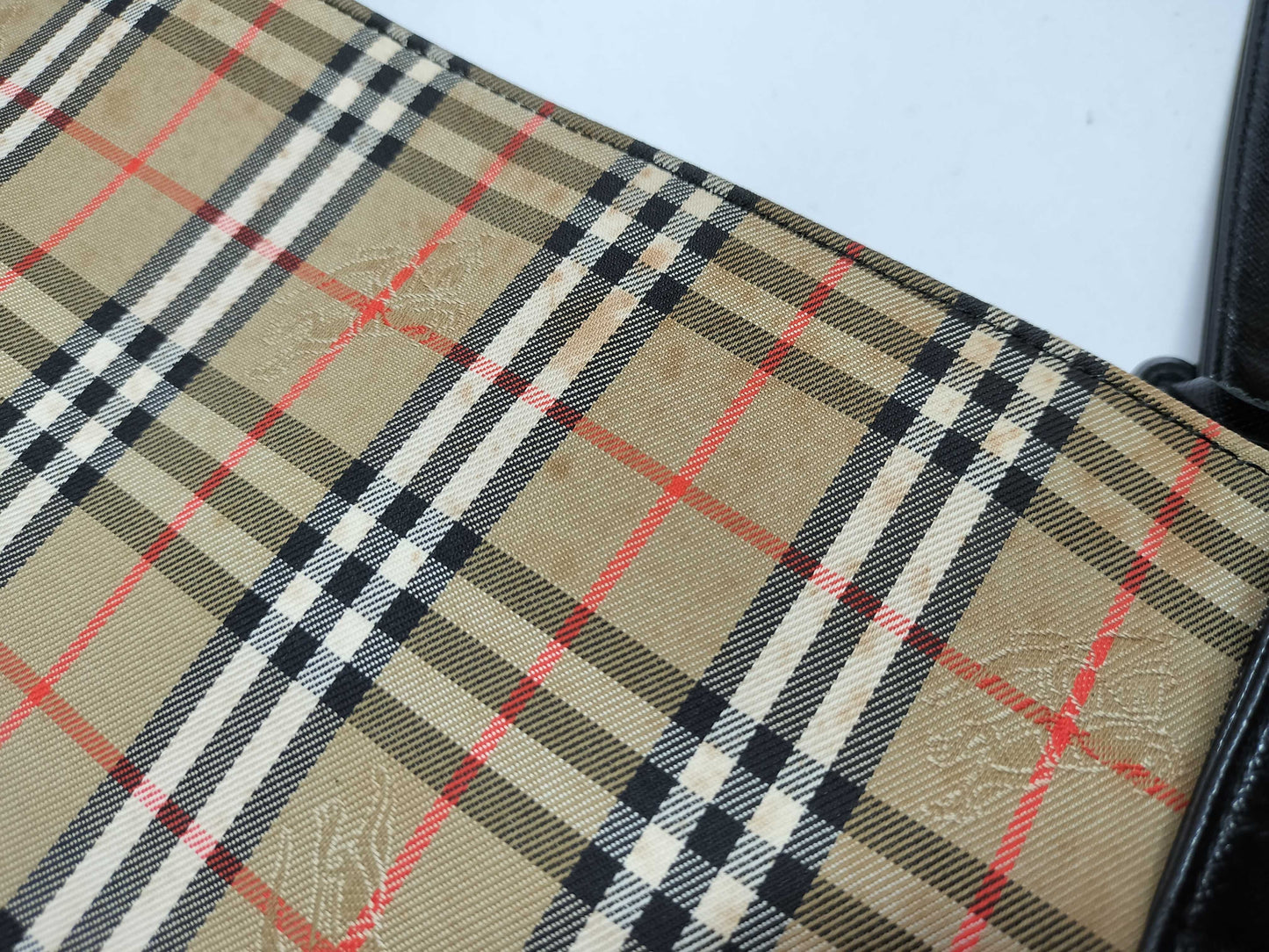 BURBERRY Nova Check Tote Bag with Stain