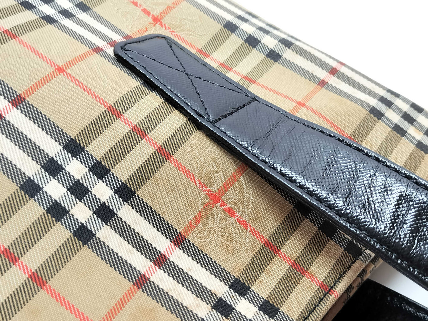 BURBERRY Nova Check Tote Bag with Stain