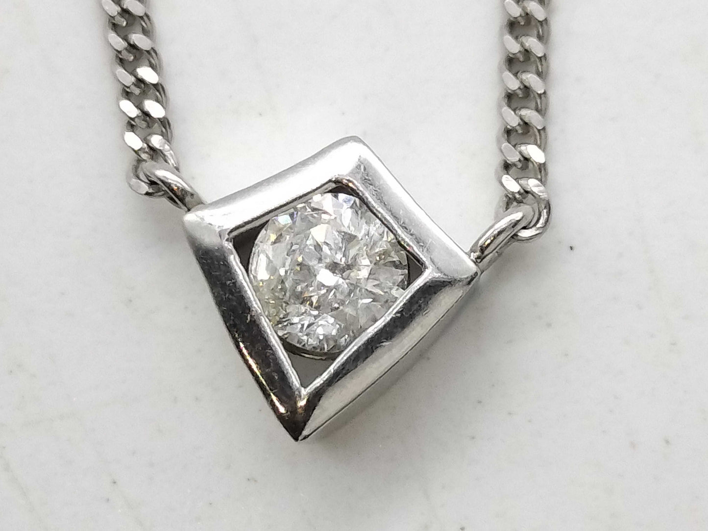 D0.19ct Pt850 3.7g Necklace