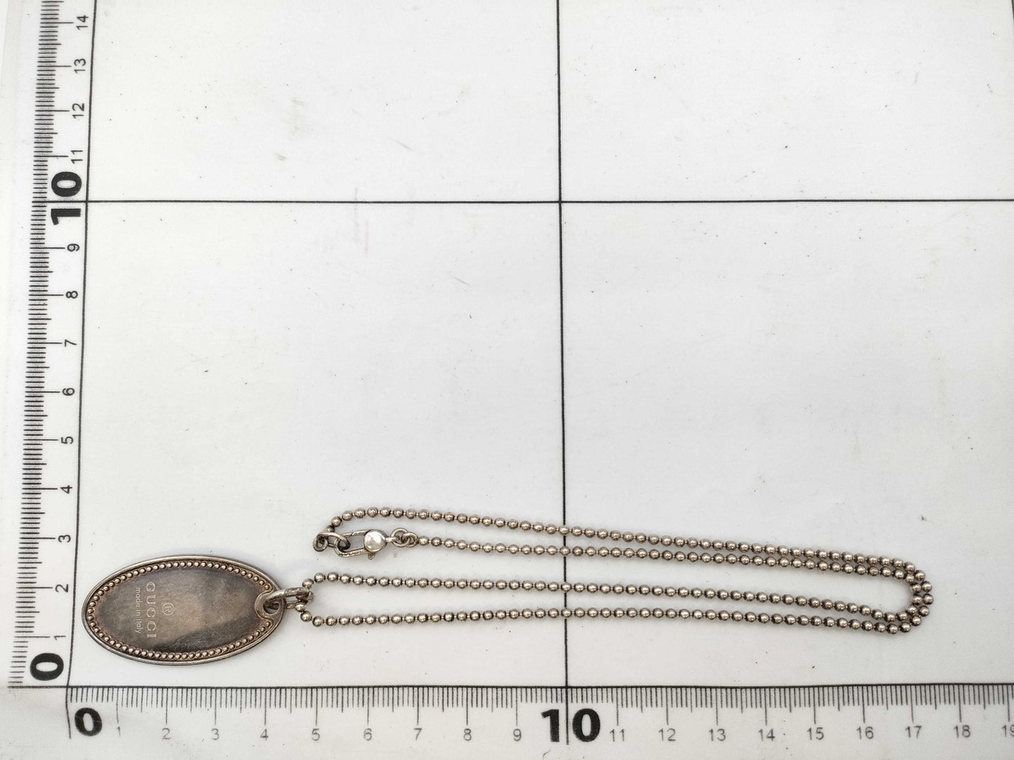 GUCCI Plate/Oval/Gold Chain Necklace SV925 Necklace