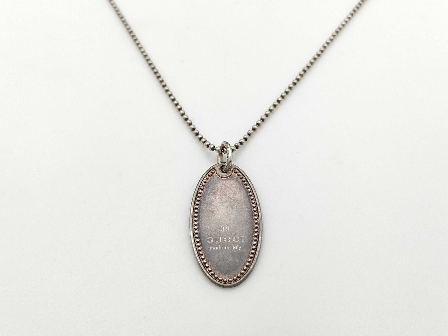 GUCCI Plate/Oval/Gold Chain Necklace SV925 Necklace