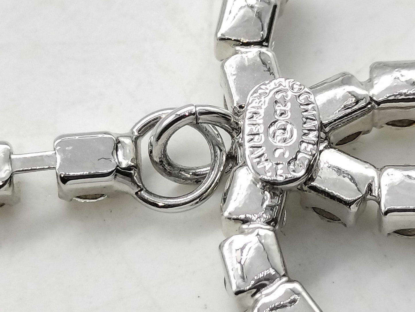 CHANEL Earrings / 23C / Coco Mark / Rhinestone / Silver Earrings