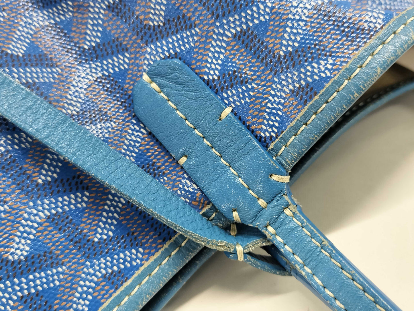 GOYARD Saint Louis PM Blue Tote Bag with Pouch