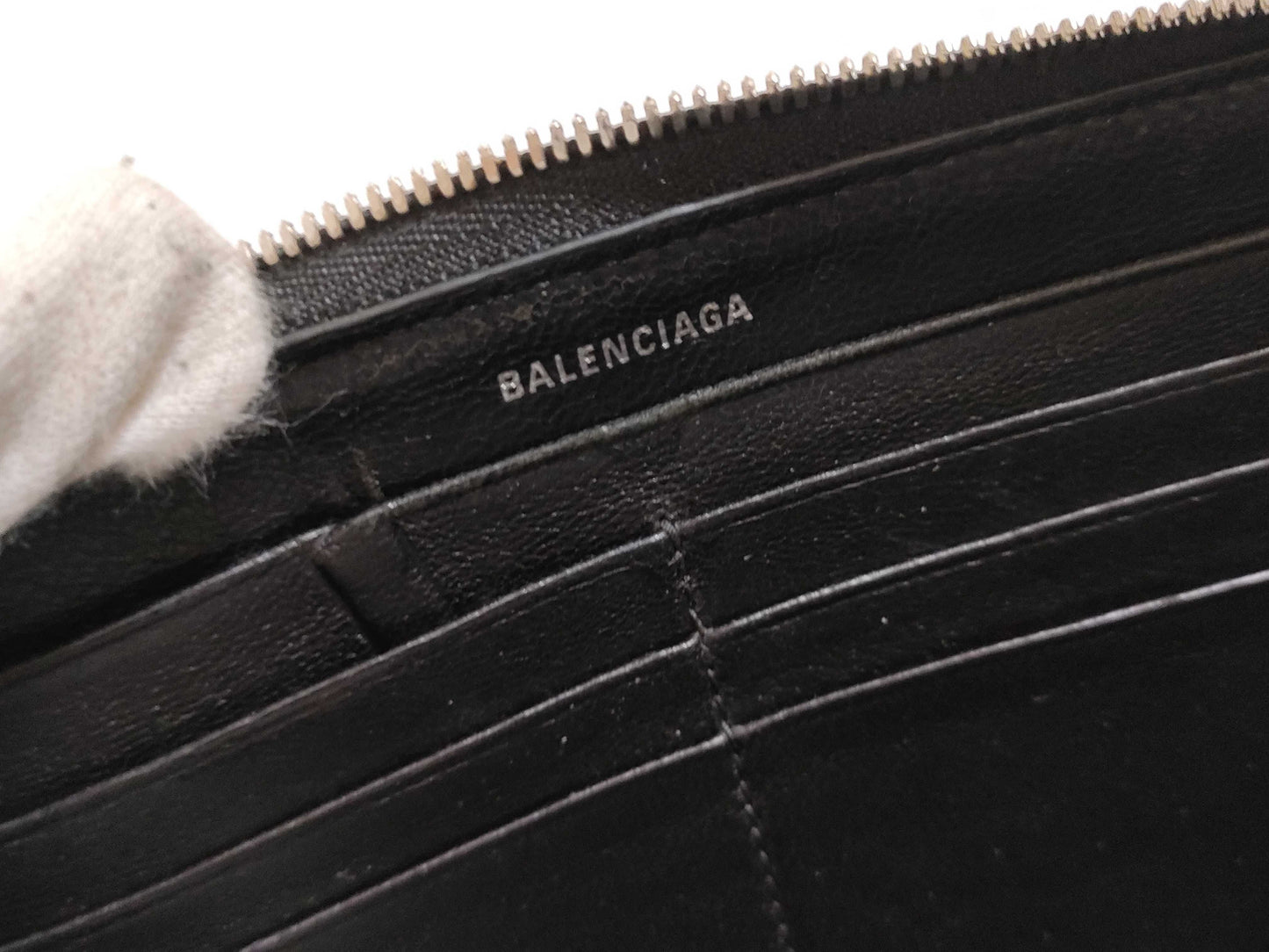 BALENCIAGA Round Zipper Embossed Wallet
