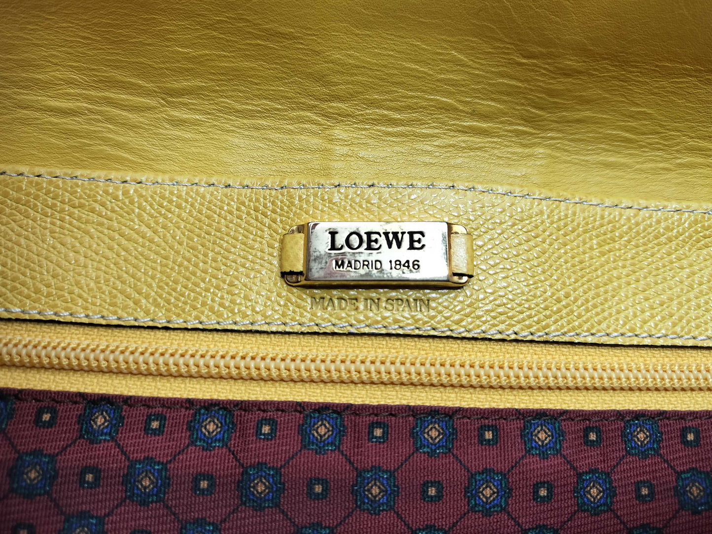LOEWE Leather Tote Anagram Yellow Gold Hardware Shoulder Bag