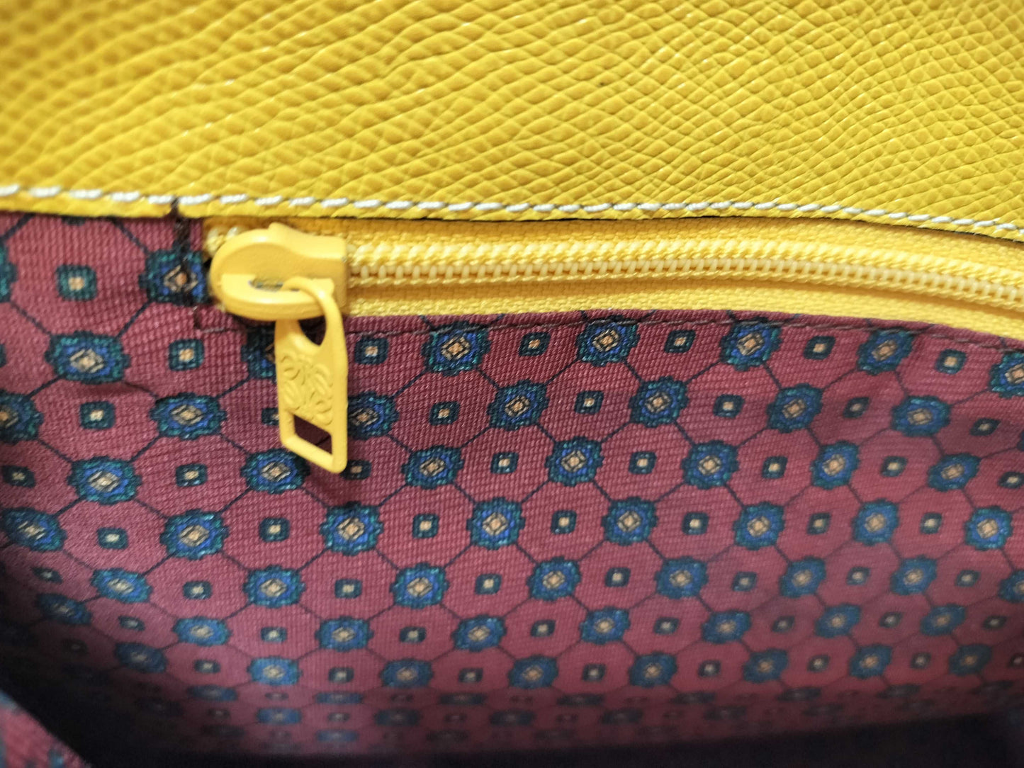 LOEWE Leather Tote Anagram Yellow Gold Hardware Shoulder Bag