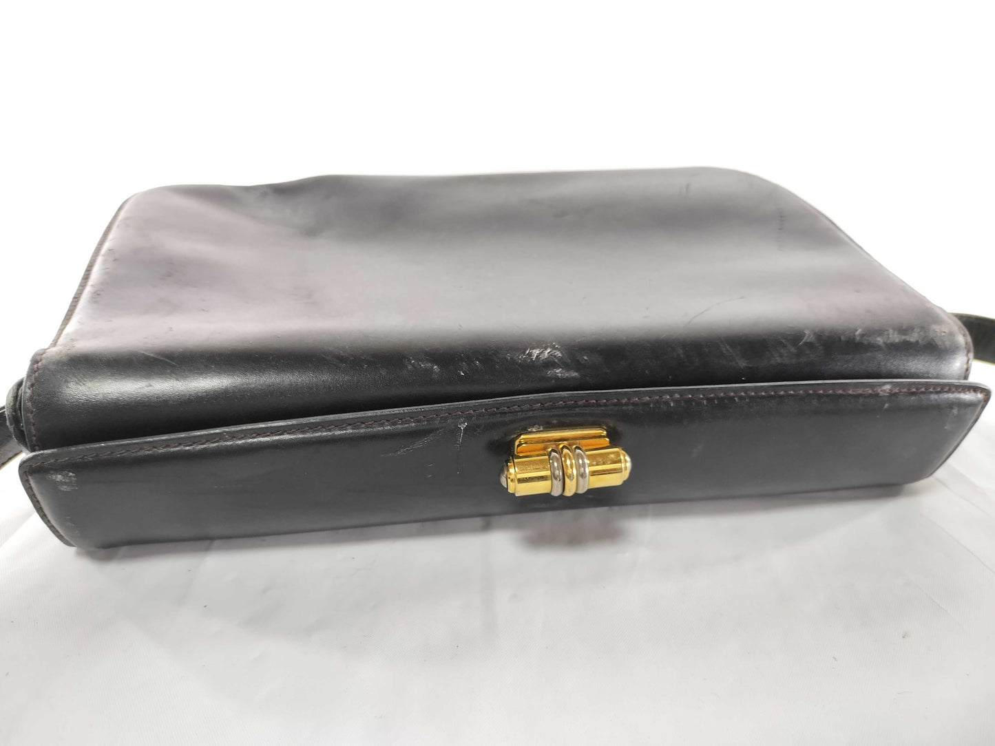 GUCCI One-Shoulder Leather Old Turnlock Shoulder Bag