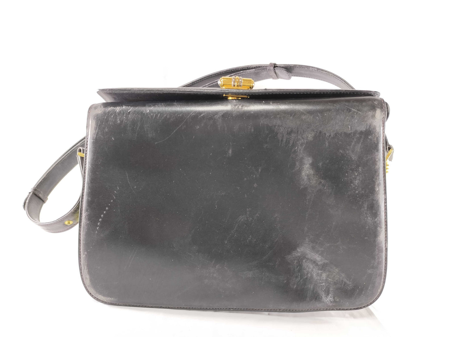 GUCCI One-Shoulder Leather Old Turnlock Shoulder Bag