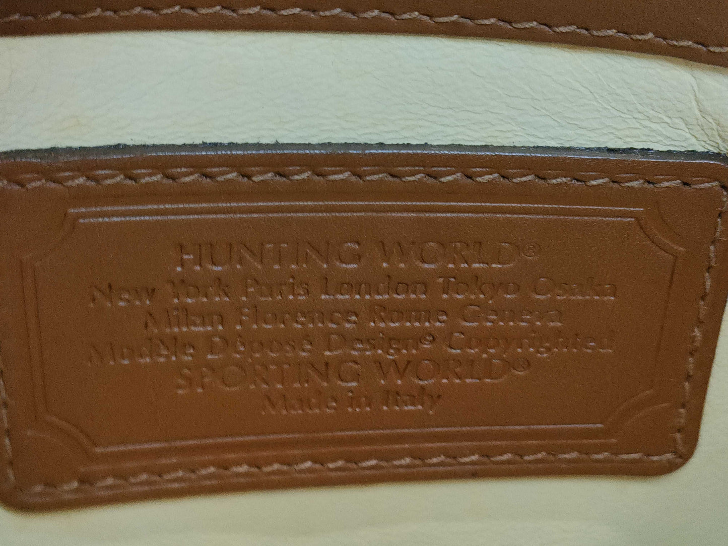 HUNTING WORLD Leather Handbag Brown Handbag
