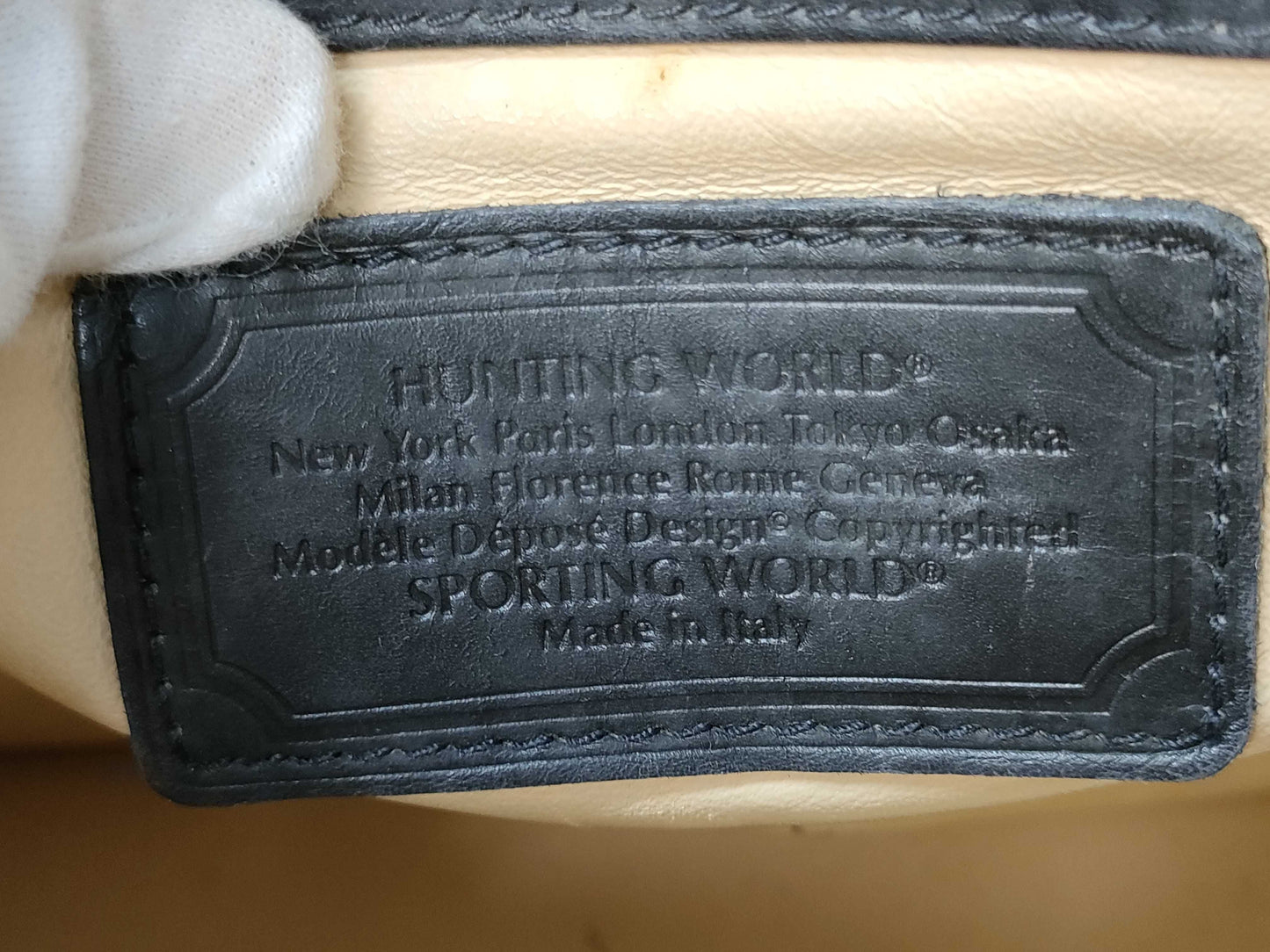 HUNTING WORLD Leather Handbag Black Handbag