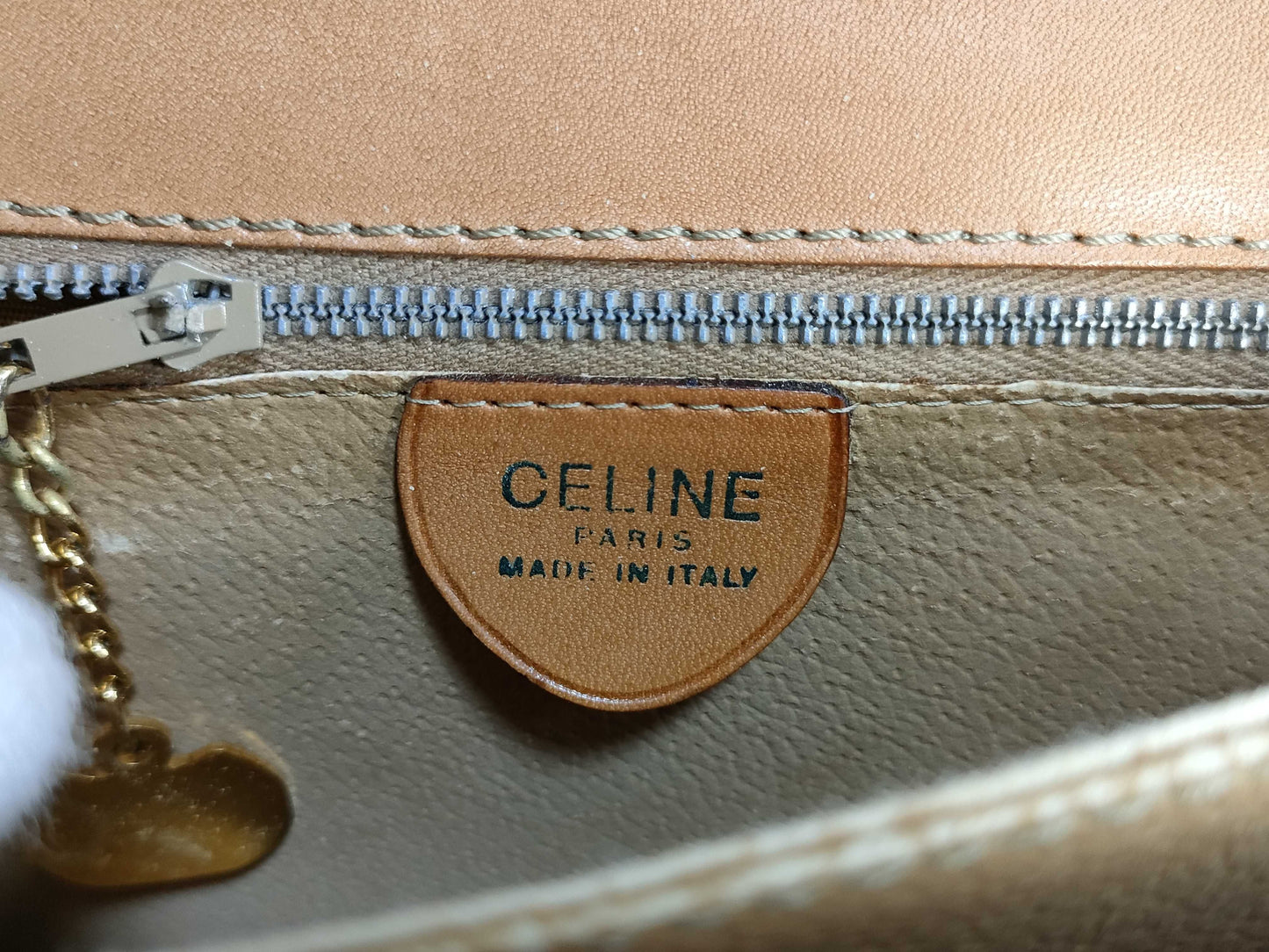 CELINE Shoulder Bag with Carriage Hardware, Moderate Deterioration