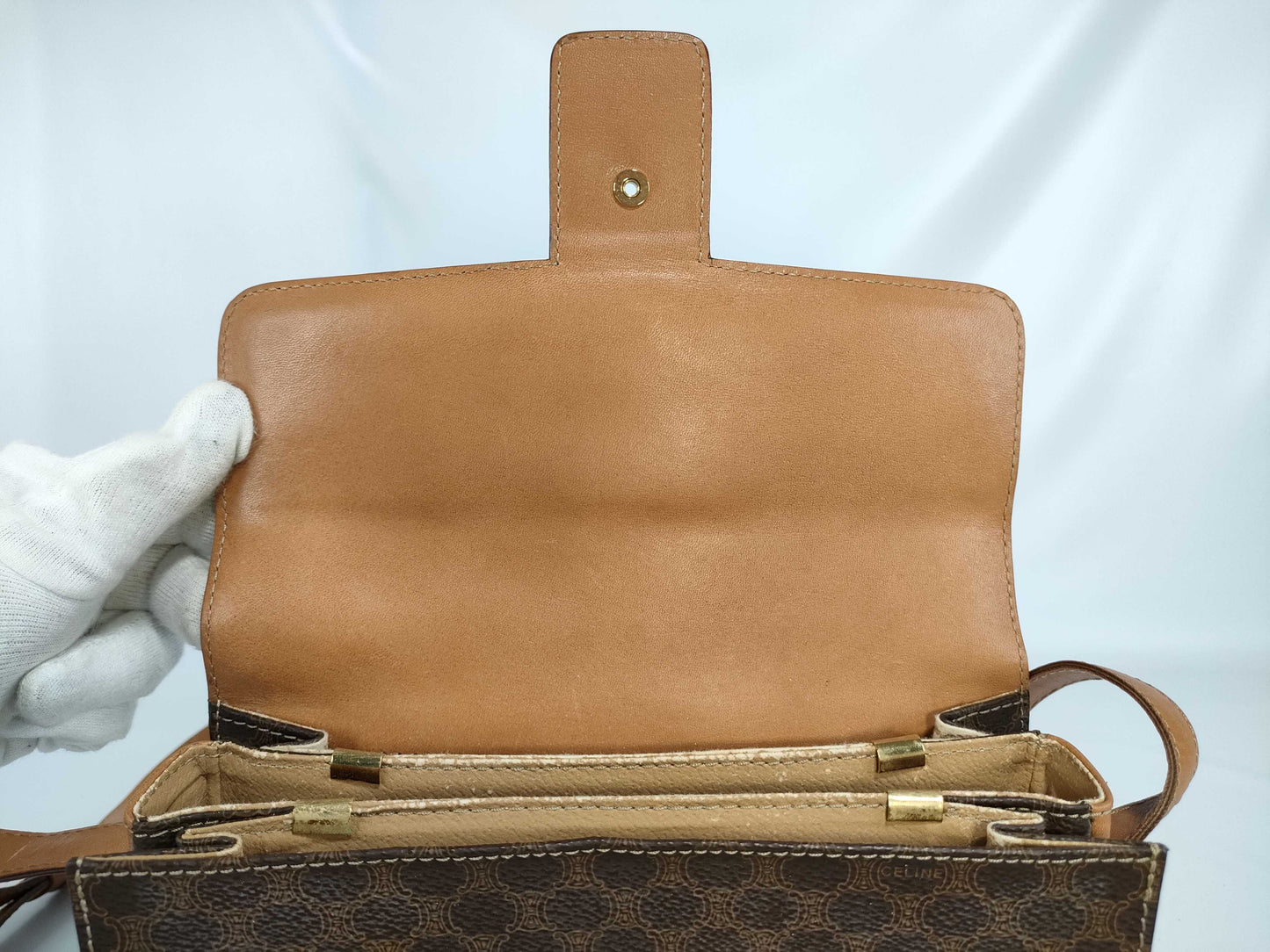 CELINE Shoulder Bag with Carriage Hardware, Moderate Deterioration