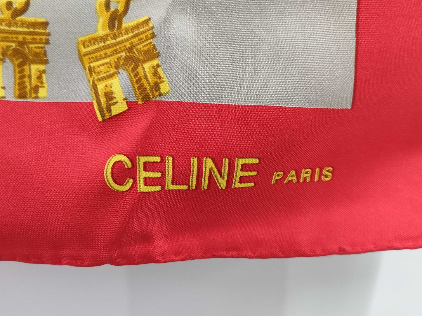 CELINE Red x Black Scarf