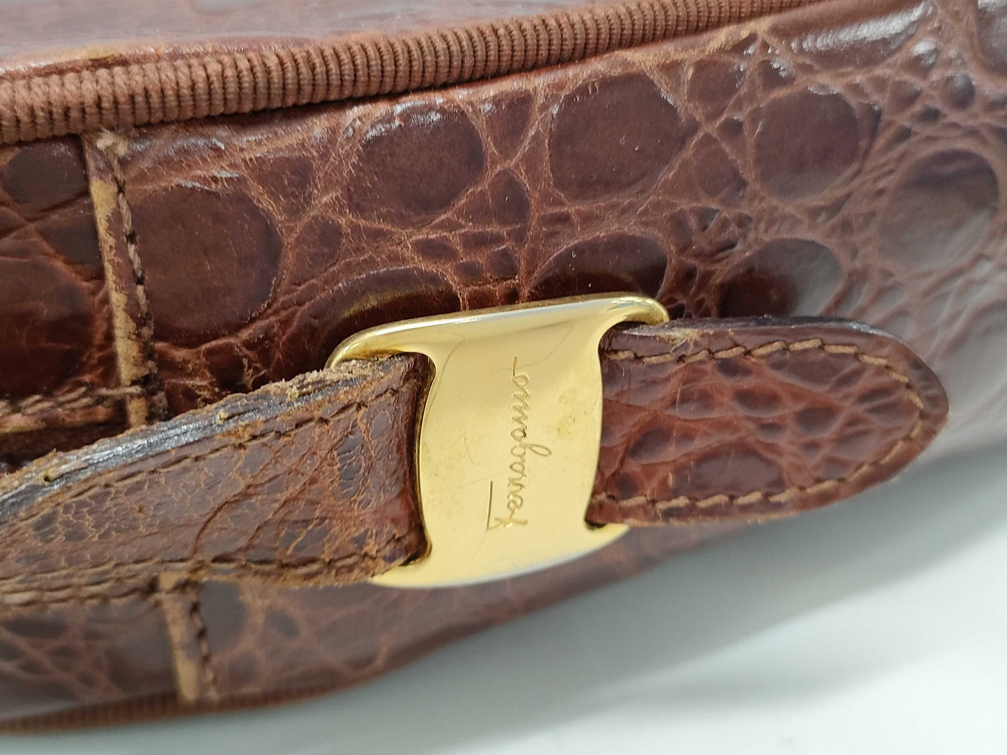 Salvatore Ferragamo Embossed A21 6677 Shoulder Bag