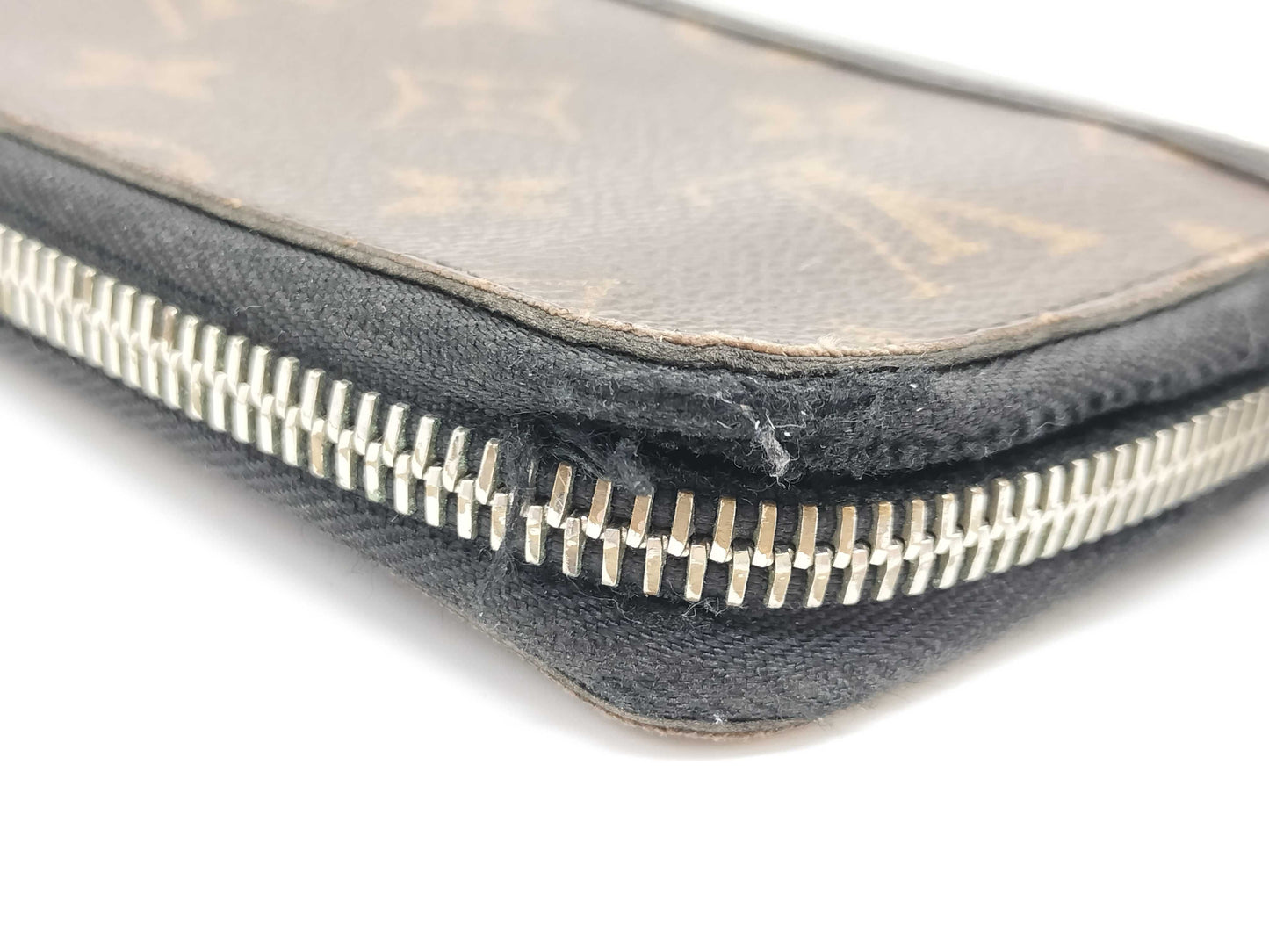 LOUIS VUITTON CA 2148 Monogram Macassar M60109 Macassar Zippy Vertical Wallet with Initials