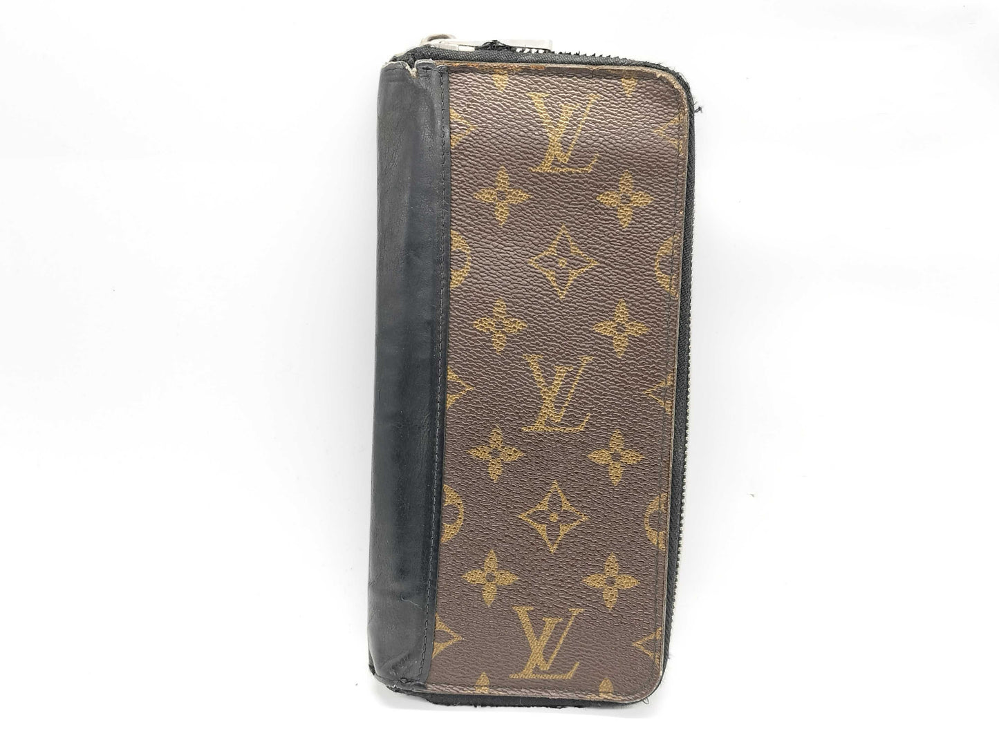 LOUIS VUITTON CA 2148 Monogram Macassar M60109 Macassar Zippy Vertical Wallet with Initials
