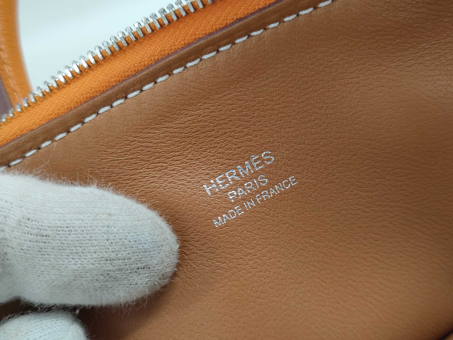 HERMES Bolide Mini/Apricot/Veau Evercolor/Silver Hardware/Handbag