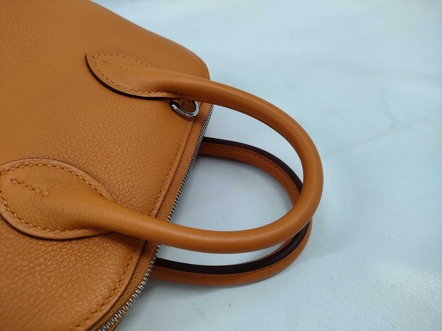 HERMES Bolide Mini/Apricot/Veau Evercolor/Silver Hardware/Handbag