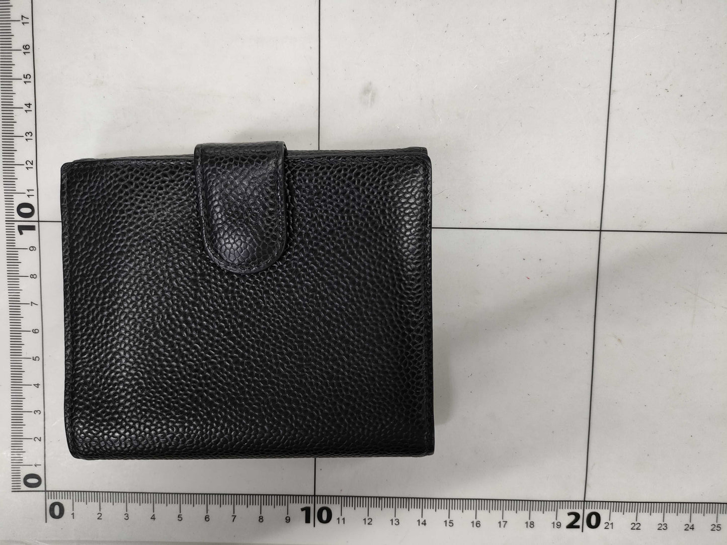 CHANEL Caviar Skin Coco Bifold Compact Wallet, Black