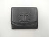 CHANEL Caviar Skin Coco Bifold Compact Wallet, Black
