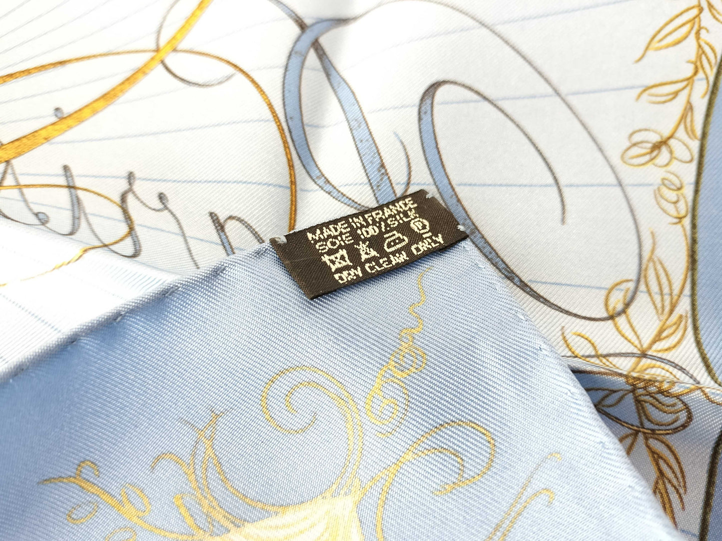 HERMES Petit Carre Carre 45 EFFLUVES Light Blue Unused Scarf