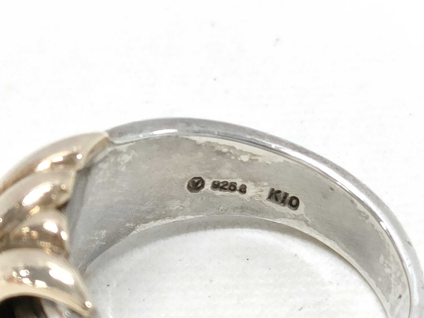 Tiffany & Co. K10/925 Grooved Ring with Cross Motif