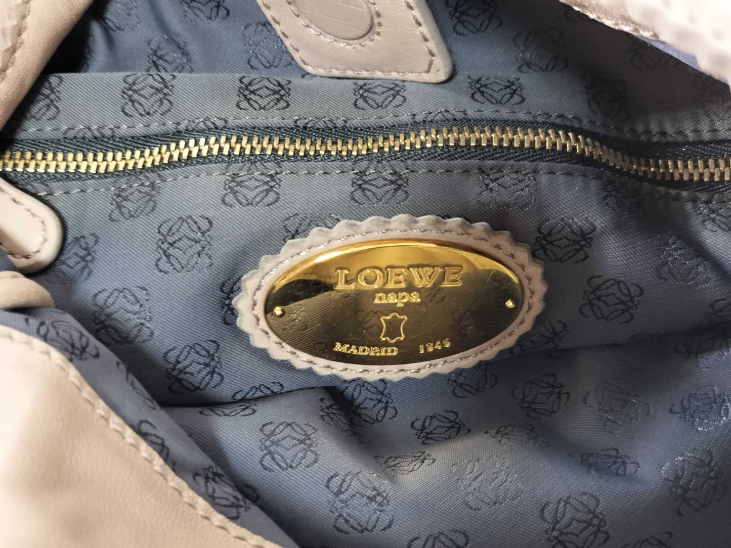 LOEWE Nappa Leather Handbag with Logo Fringe Charm