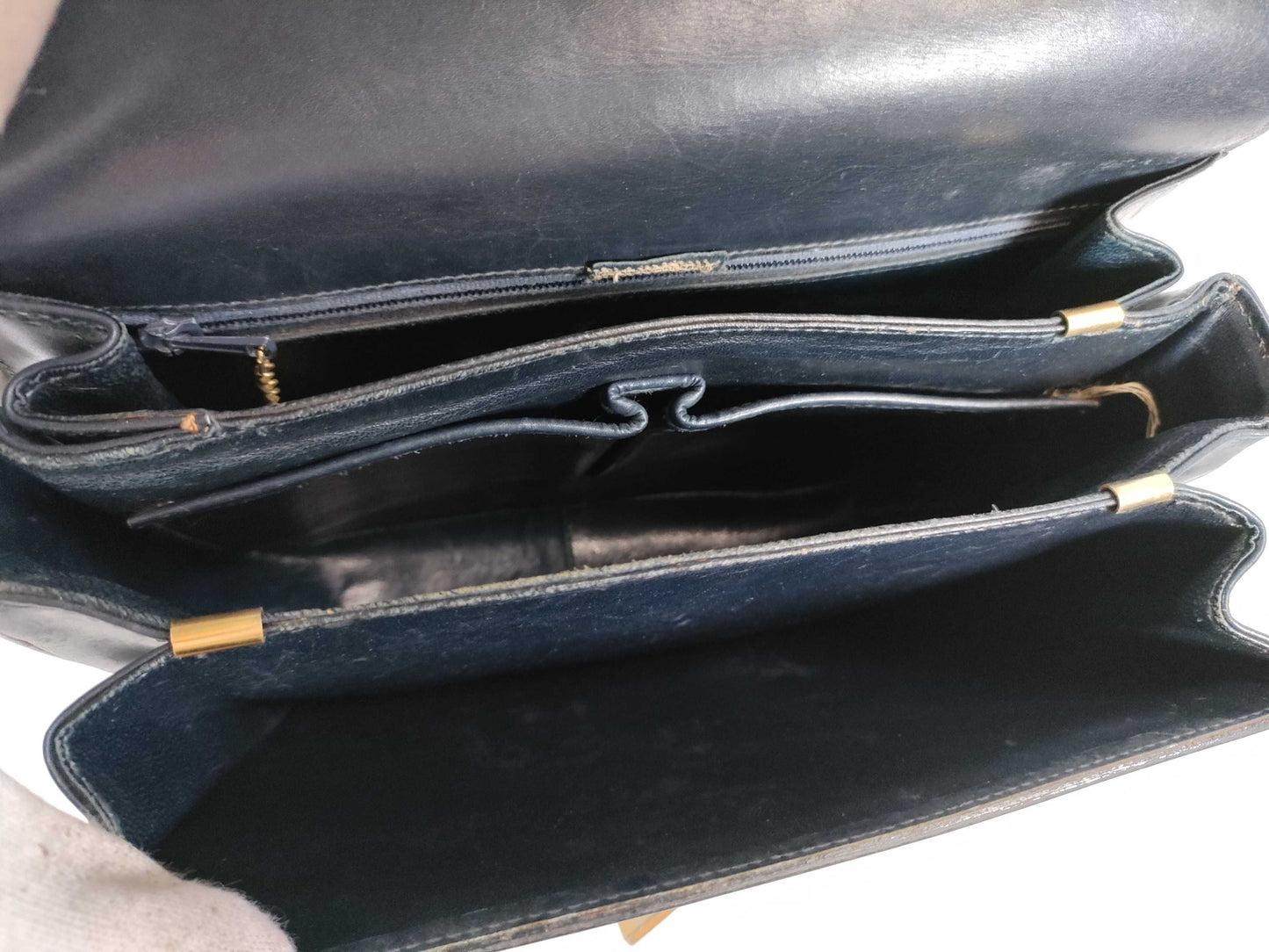 CELINE Carriage Shoulder Bag, Leather, Black, Shoulder Bag