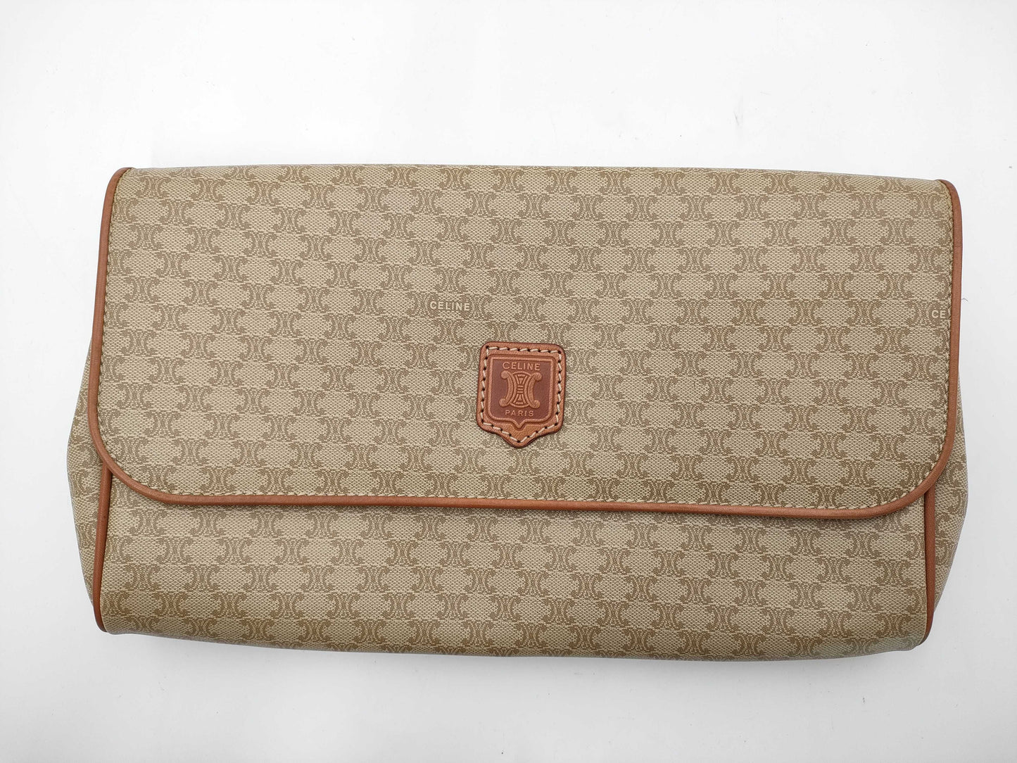CELINE Second/Clutch Bag/Beige Second Bag