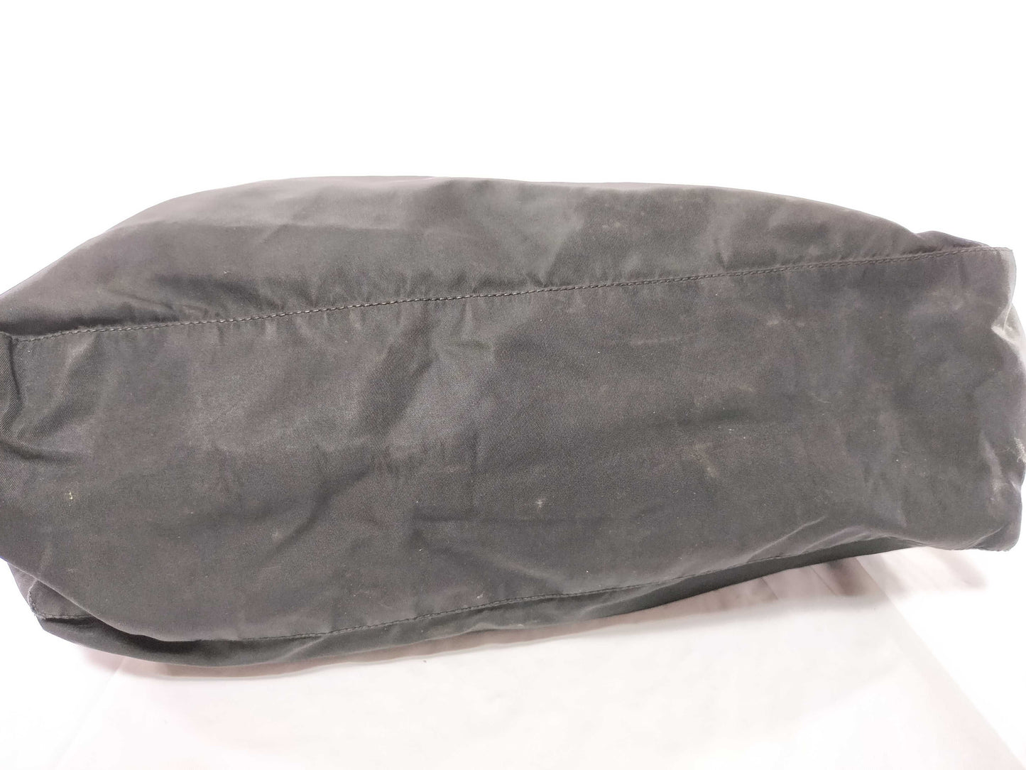 PRADA nylon triangular logo bag, zipper damage, condition considered. Tote bag