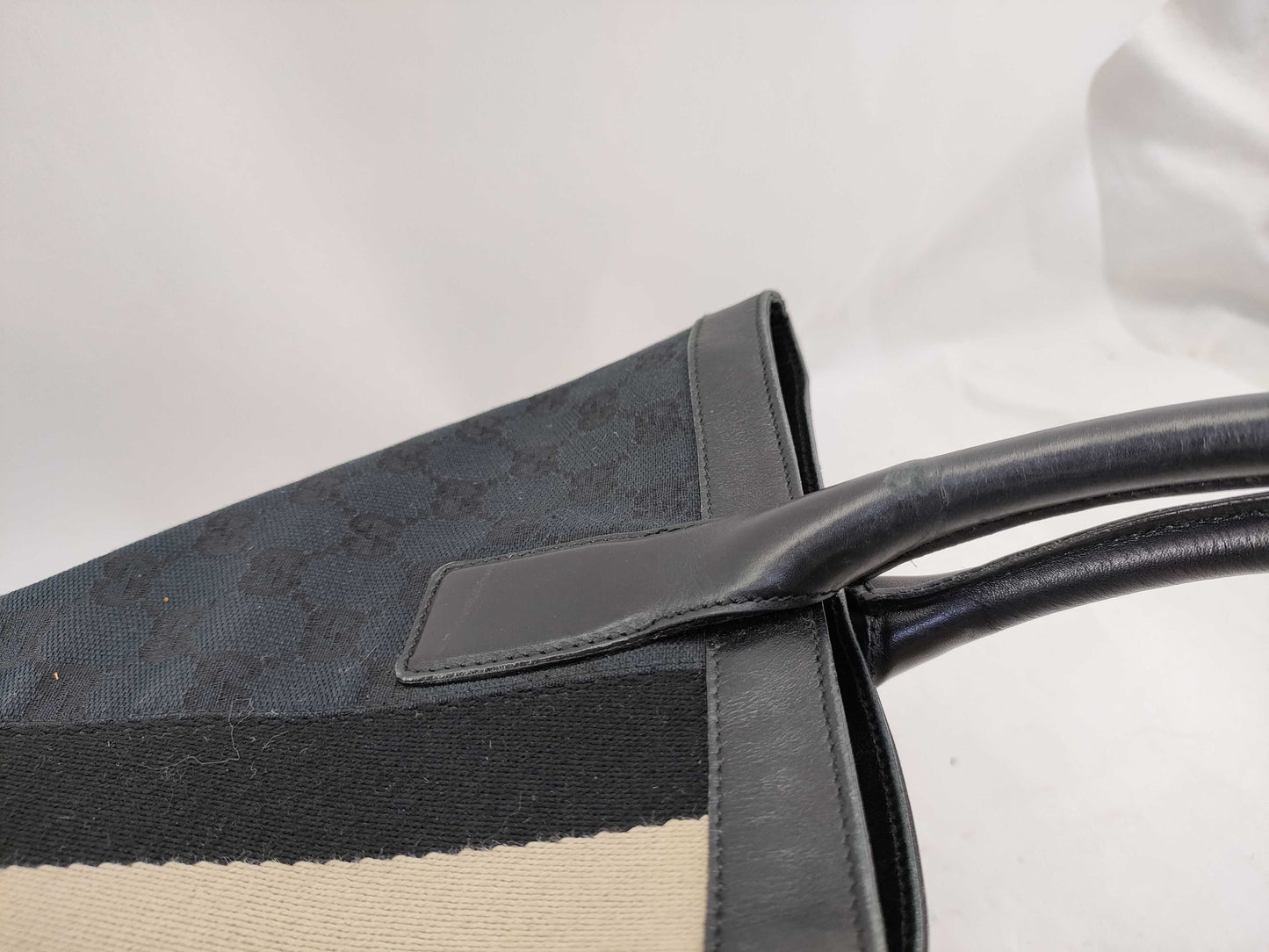 GUCCI GG Canvas Tote, Stripe 002.1098.3444 Tote Bag
