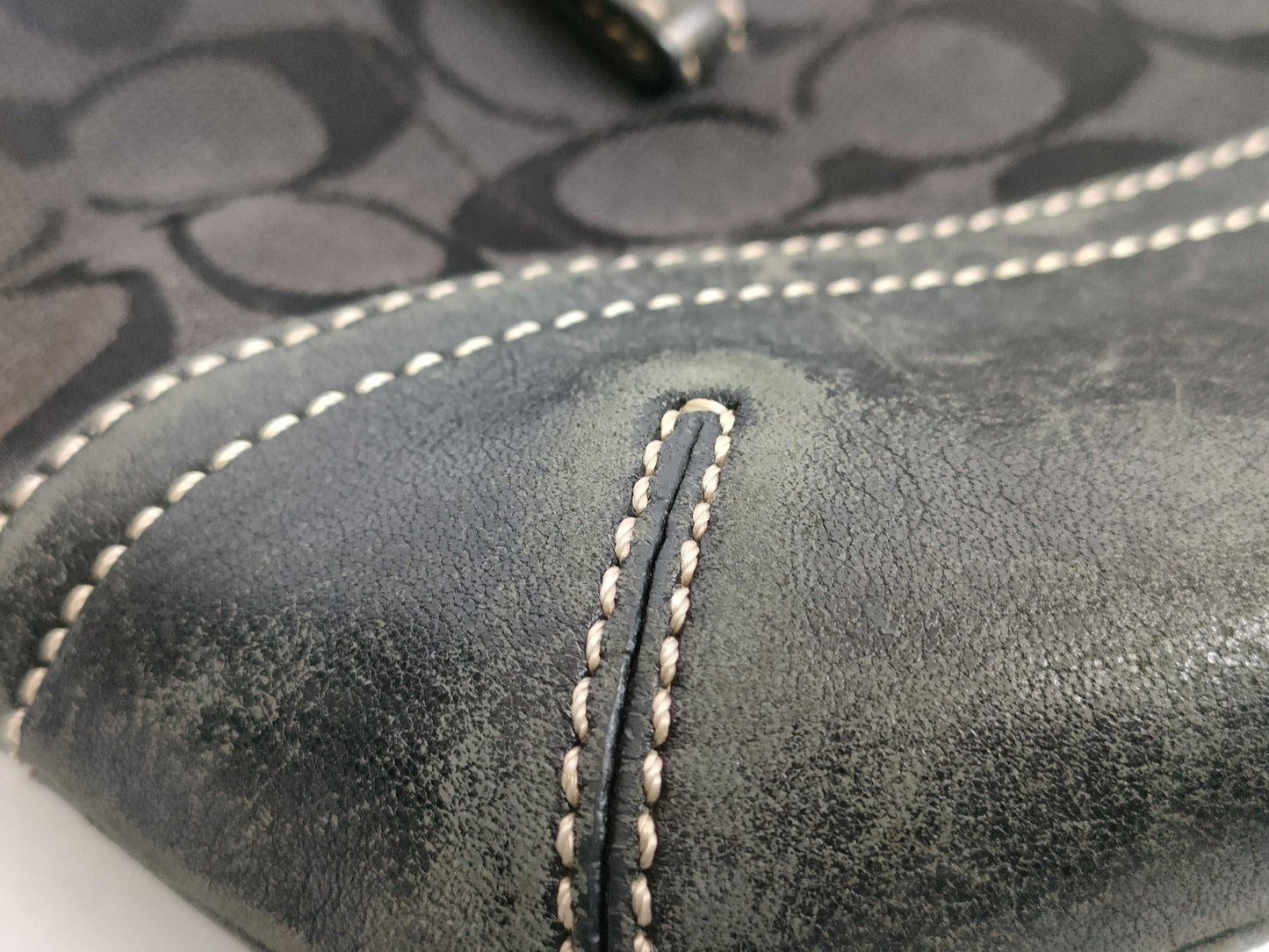COACH Signature Signature/Nylon x Leather 2-Piece Shoulder Bag