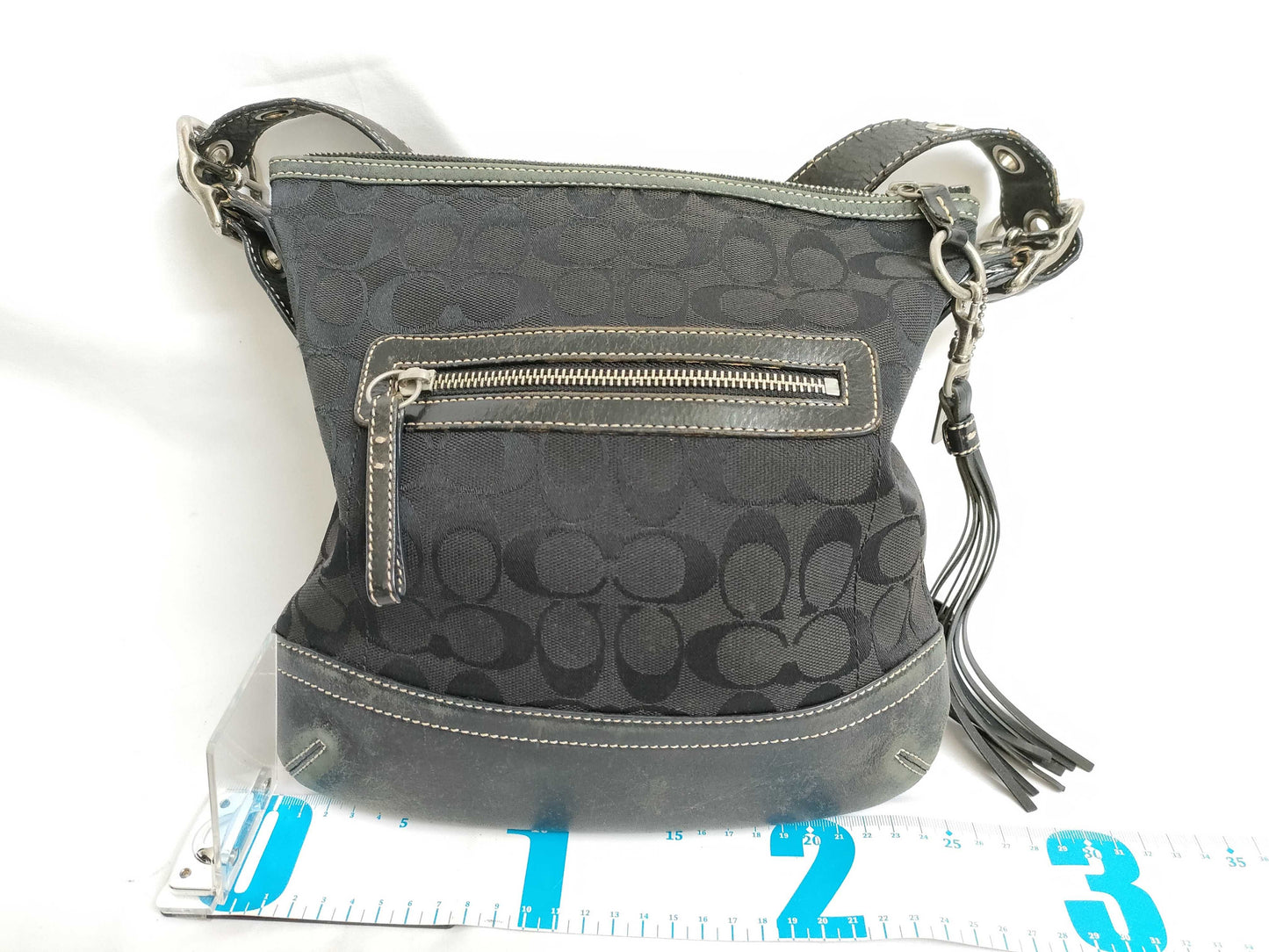 COACH Signature Signature/Nylon x Leather 2-Piece Shoulder Bag