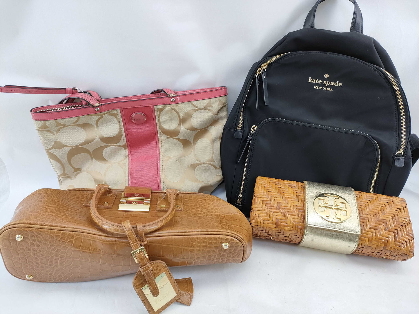 COACH Signature Handbag Set including Tory Burch, Kate Spade, and Samantha Thavasa