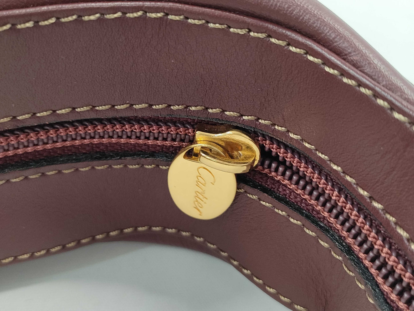 Cartier Stripe Leather One-Shoulder Shoulder Bag