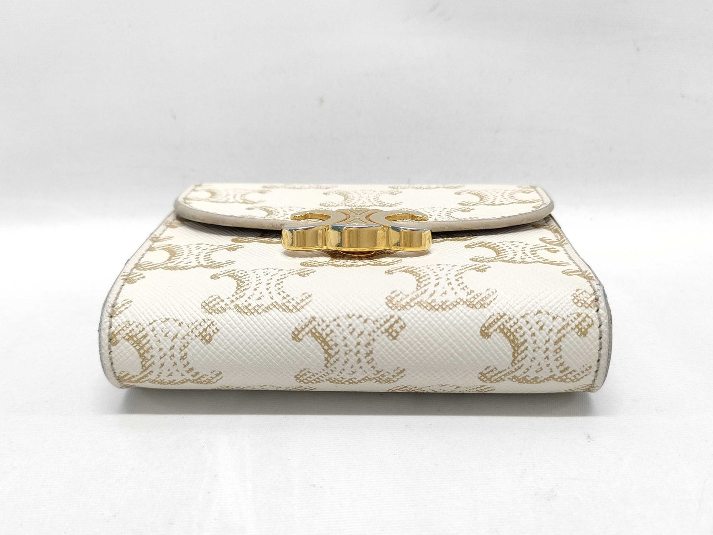 CELINE Triomphe Leather Compact Wallet