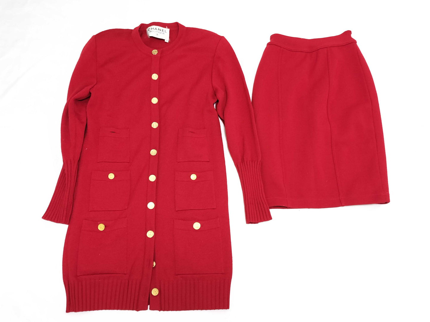CHANEL Chanel/Knit/Set-up/Red Other Apparel